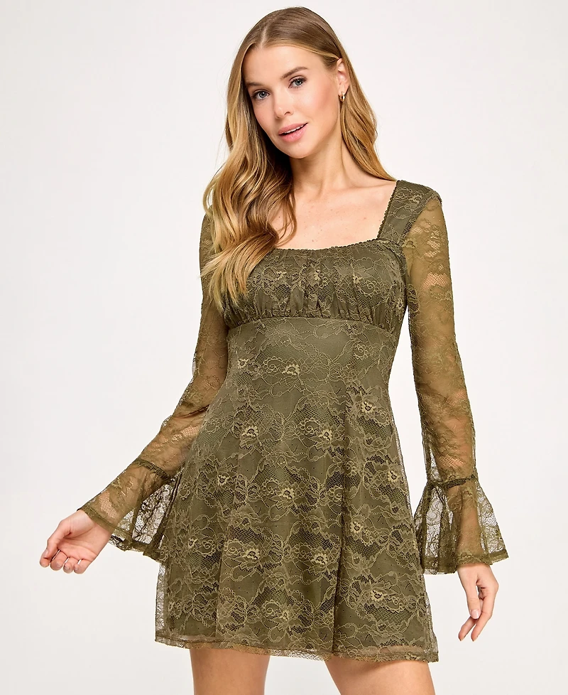 Seni & Cade Juniors' Long Sleeve Fit and Flare Dress