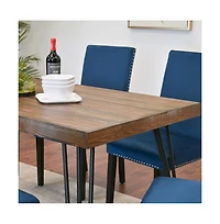 Roundhill Furniture Ashzo 5-Pc Dining Set, Hairpin Dining Table with 4 Chairs