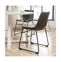 Roundhill Furniture Varna 5-Pc Round Dining Set, Trestle Dining Table with 4 Chairs, Antique Gray