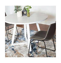 Roundhill Furniture Varna -Pc Round Dining Set, Trestle Dining Table with Chairs