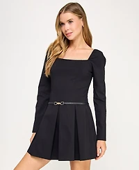 Seni & Cade Juniors' Long Sleeve Square Neck Dress