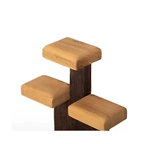 Vintiquewise 3-Tier Wooden Tabletop Jewelry Display Stand Rustic Organizer for Necklace Bracelet Watch Bangle Ring & Earring with a Sturdy Natural Woo