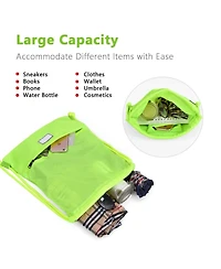 Akiudex Drawstring Backpack with Zipper Pockets and Adjustable Straps