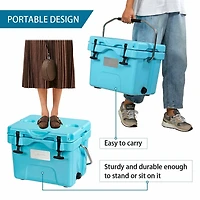 Akiudex 16 quart 24-can capacity portable insulated ice cooler with 2 cup holders