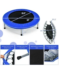 Akiudex Folding Fitness Trampoline with 32 Springs and Padded Edge for Indoor Exercise