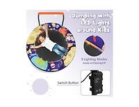 Akiudex Kids Foldable Trampoline with Lights and Foam Handle