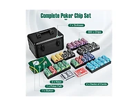 Akiudex 300 Piece Poker Chip Set with Case Cards and Felt for Casino Game Night