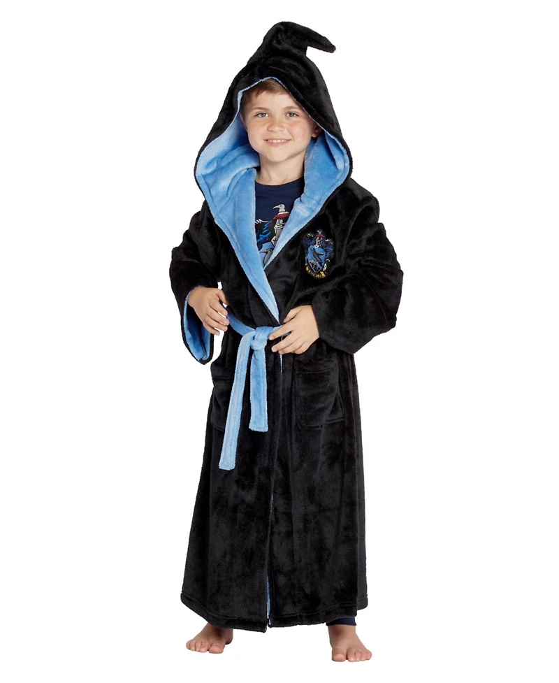 Harry Potter Hogwarts Castle Houses Crest Girl's Fleece Robe Kids Pajama Bathrobe