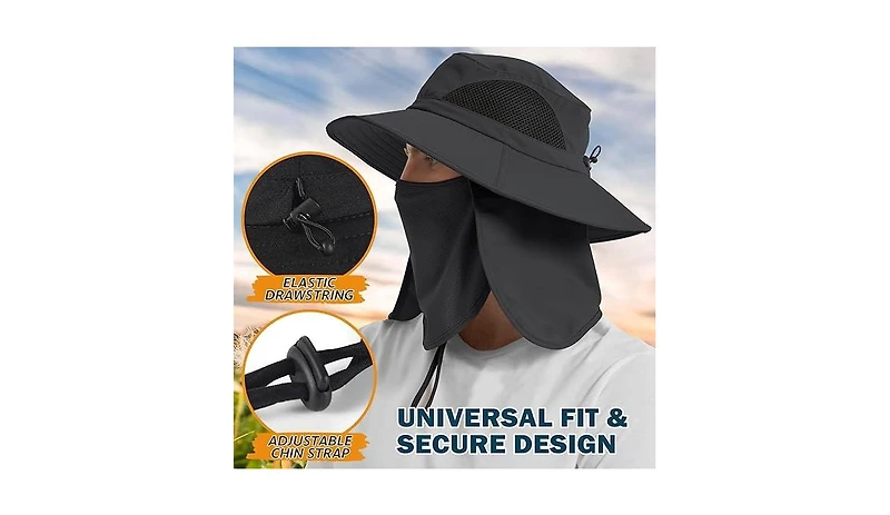 Multijoy Wide Brim Sun Hat, Upf 50+ Uv Protection Waterproof Packable Bucket Hat for Men & Women