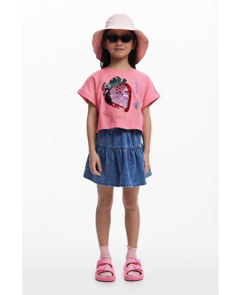 Desigual Girls's Cherry denim miniskirt