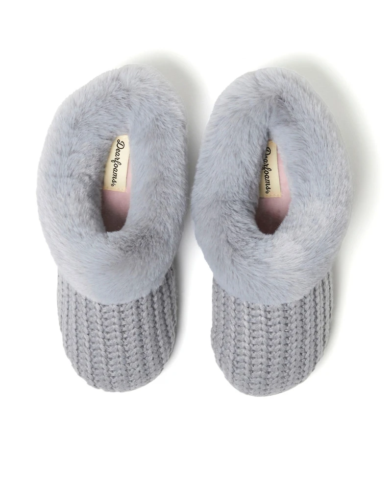 Dearfoams Women's Hannah Festive Knit Clog House Shoe Slipper