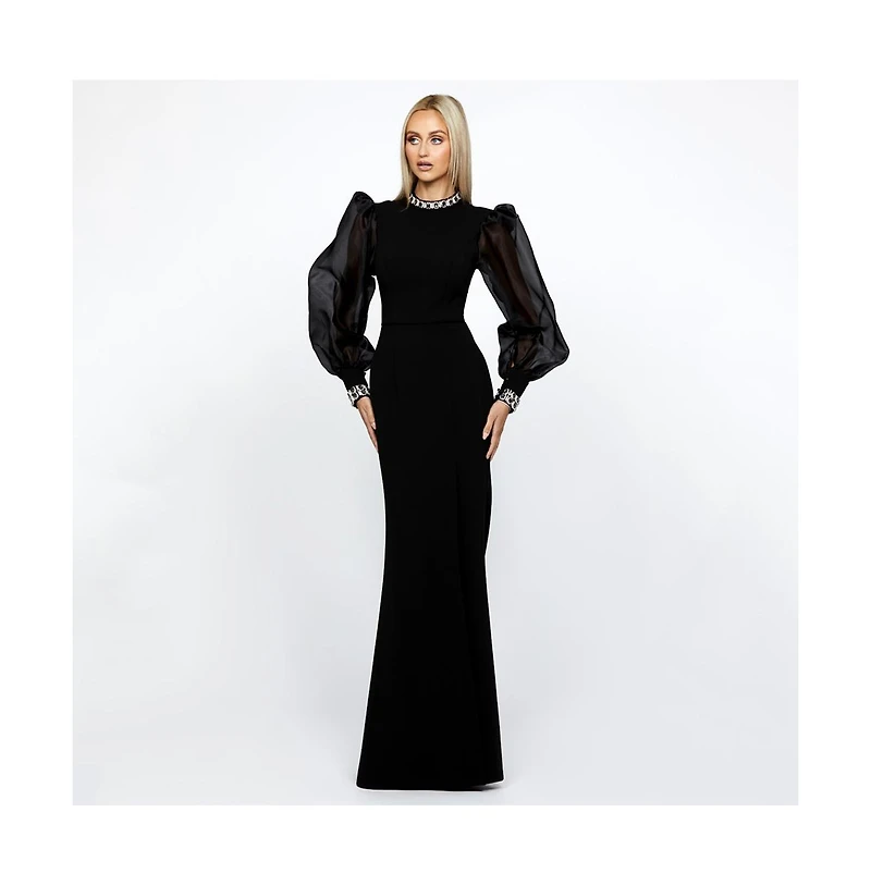 Bariano Winnie Sheer Sleeve Gown