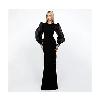 Bariano Winnie Sheer Sleeve Gown