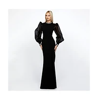 Bariano Winnie Sheer Sleeve Gown