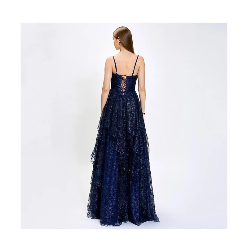 Bariano Women's Brylee Glitter Ball Gown