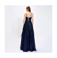 Bariano Women's Brylee Glitter Ball Gown