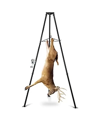 Akiudex Heavy-Duty Tripod Deer Hoist with Crank Winch and Steel Cable for Game Processing