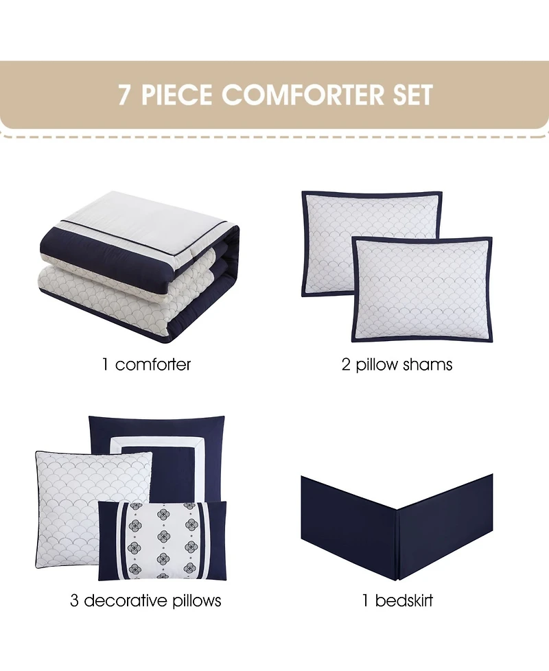 Stratford Park Navina Geometric 7-Pc. Comforter Set, California King