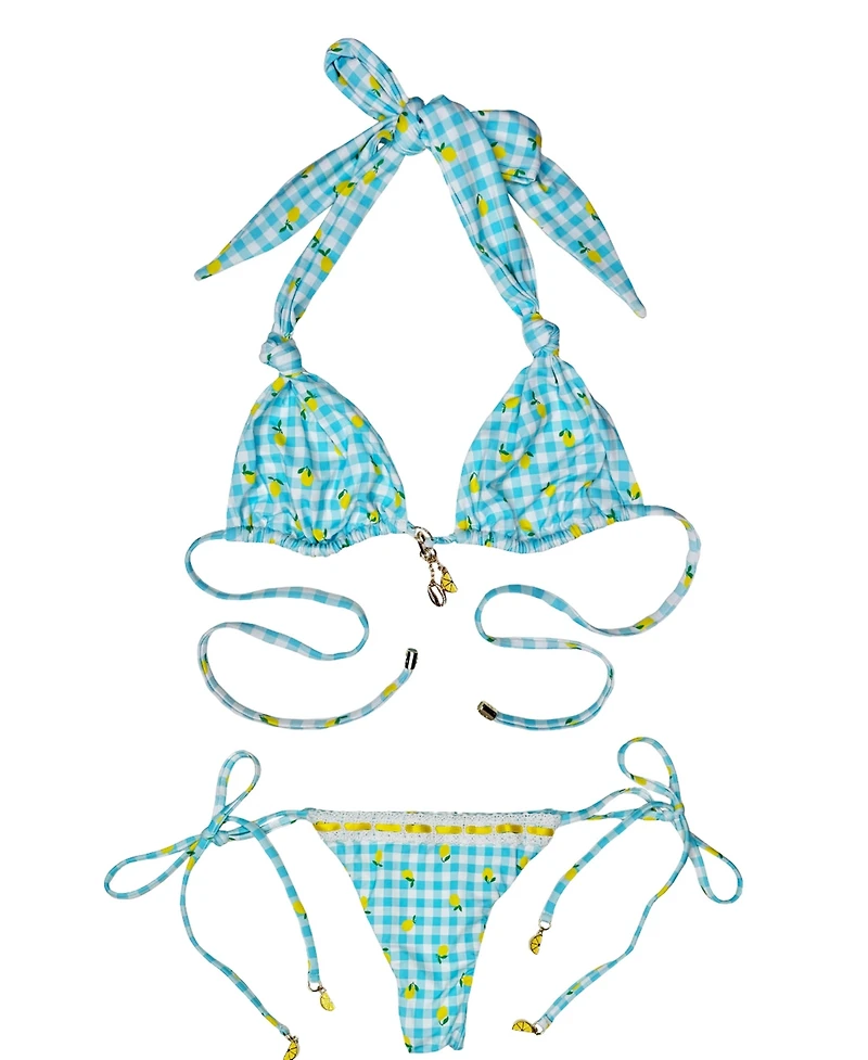 Beach Bunny Swimwear Women's Limoncello Spritz Halter Bikini Top