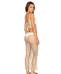 Beach Bunny Swimwear Women's Crochet Pearl Detail Cover Up Top