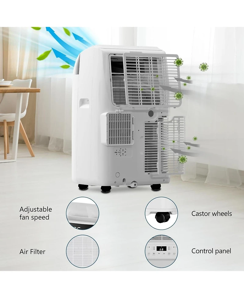Gaomon 10,000 Btu Portable Air Conditioner - 3-in-1 Cooling, Fan & Dehumidifier, Includes Window Kit, Exhaust Hose, 24H Timer, Cools 450 Sq. Ft