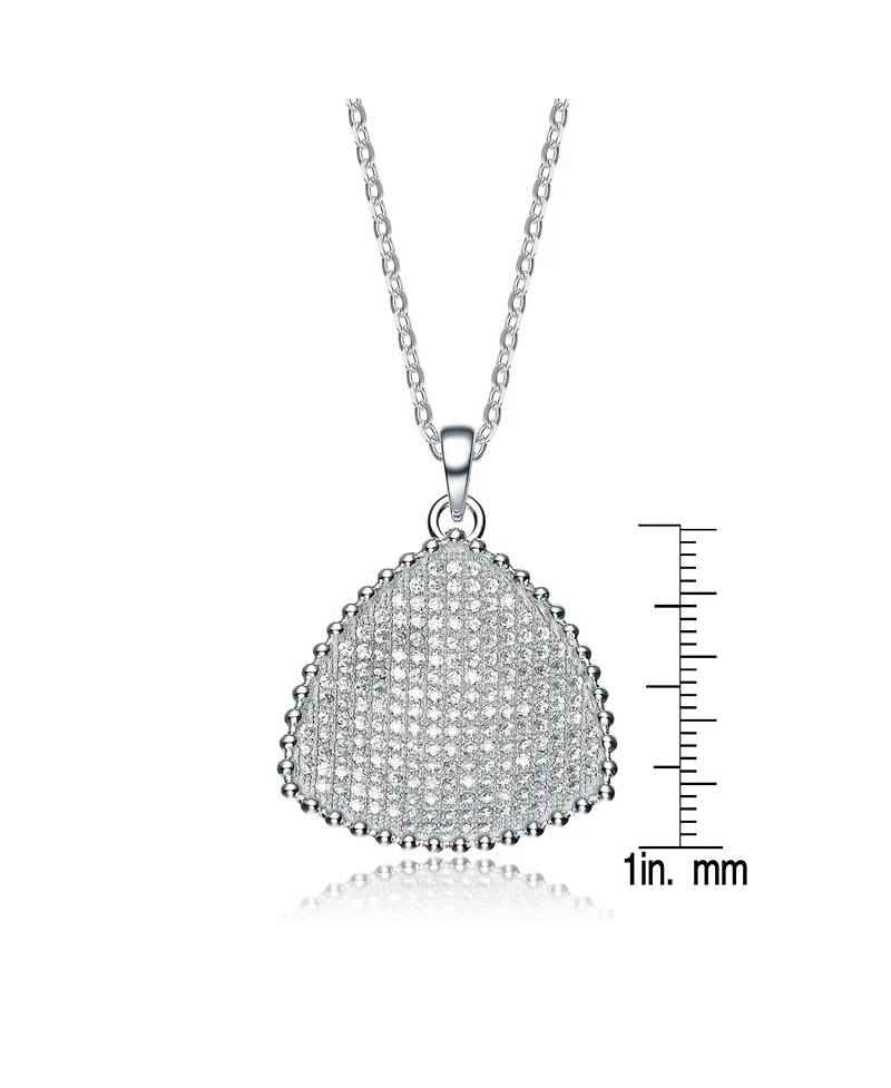 Sterling Silver Cubic Zirconia Triangle Sparkle Pendant