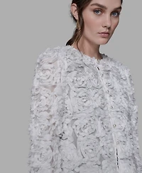 Karl Lagerfeld Paris Women's 3D Floral Applique Jacket