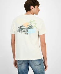 Guess Men's Short Sleeve Crewneck Art Print T-Shirt