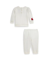 Polo Ralph Lauren Baby Girls 2-Piece Logo Fleece Sweatshirt and Pants Set