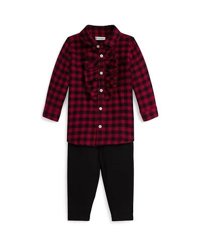 Polo Ralph Lauren Baby Boys and Girls 2-Piece Plaid Twill Shirt Jersey Legging Set