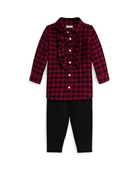Polo Ralph Lauren Baby Boys and Girls 2-Piece Plaid Twill Shirt Jersey Legging Set