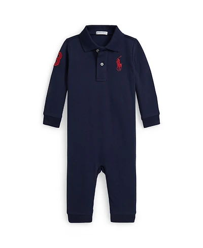 Polo Ralph Lauren Baby Boys Big Pony Cotton Mesh Long Sleeves Coverall
