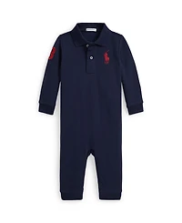 Polo Ralph Lauren Baby Boys Big Pony Cotton Mesh Long Sleeves Coverall