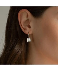 Sterling Silver 18k Gold Plated Sparkle Dangling Pendant Hoop Earrings