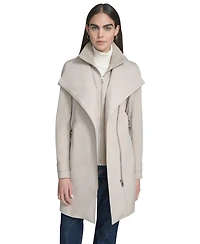 Calvin Klein Petite Belted Long-Sleeve Wrap Coat