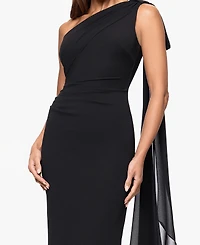 Xscape Women's One Shoulder Sash Dress