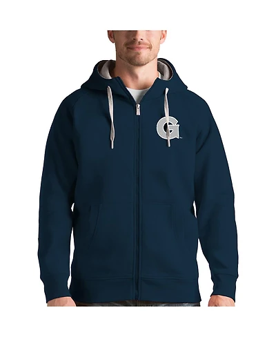 Antigua Men's Navy Georgetown Hoyas Victory Full-Zip Hooded Jacket