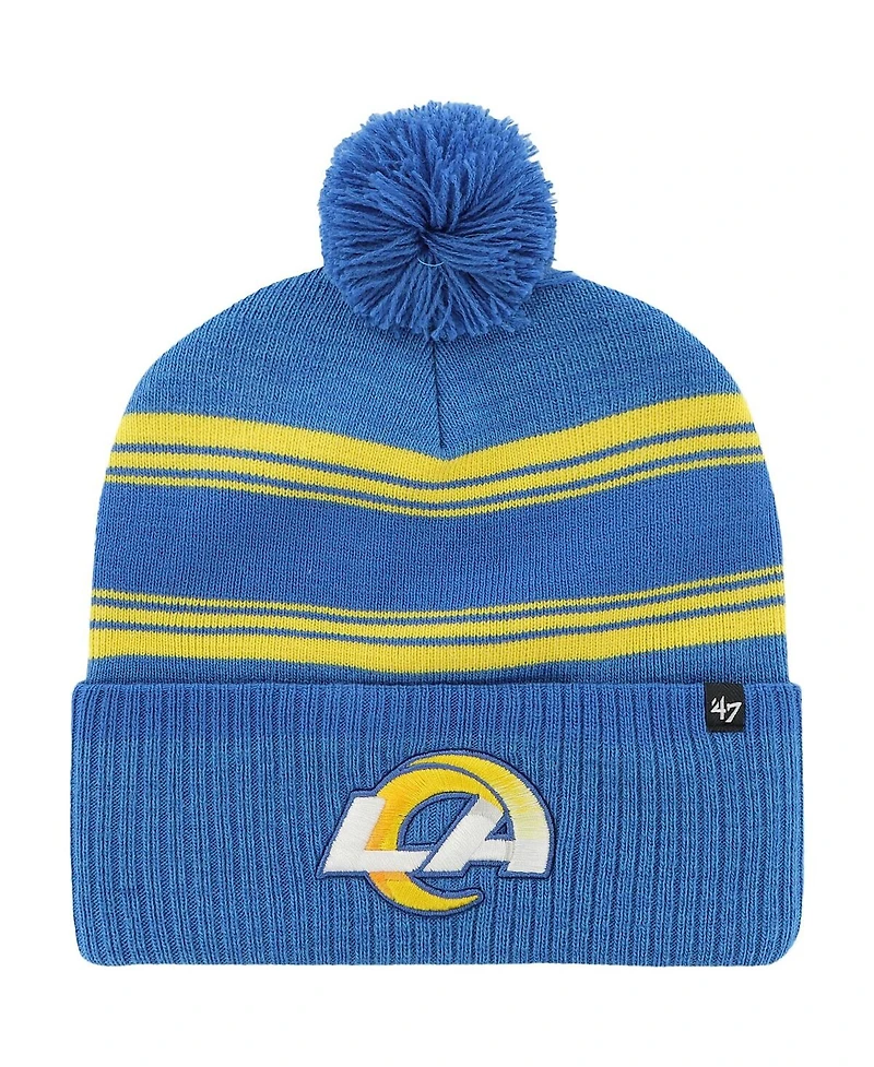 '47 Brand Men's Royal Los Angeles Rams Fadeout Cuffed Knit with Pom Hat