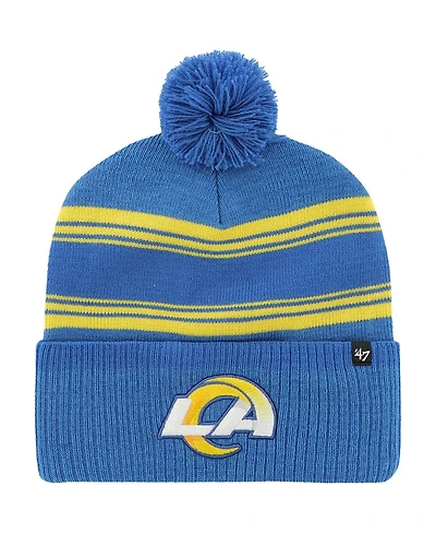'47 Brand Men's Royal Los Angeles Rams Fadeout Cuffed Knit with Pom Hat