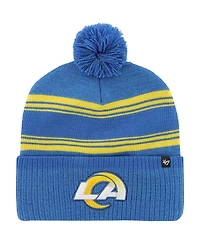 '47 Brand Men's Royal Los Angeles Rams Fadeout Cuffed Knit with Pom Hat