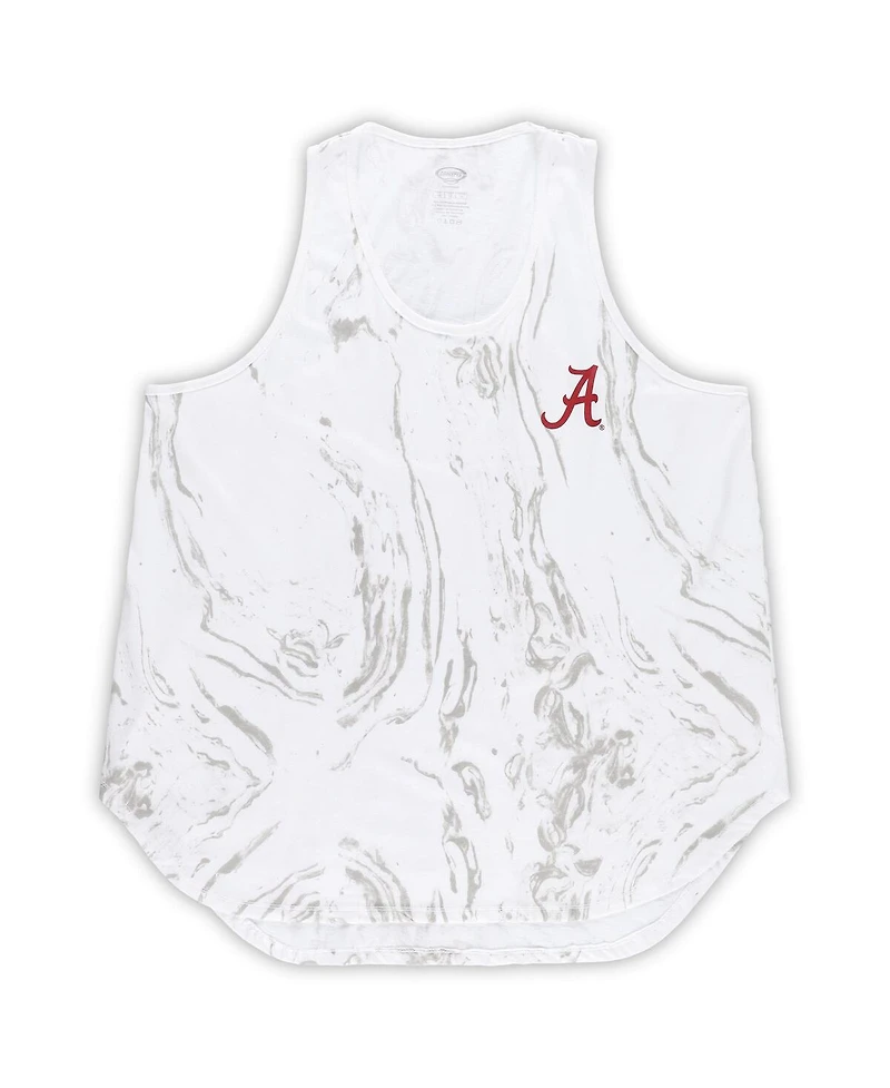 Profile Women's White Alabama Crimson Tide Plus Marble Tank and Shorts Set