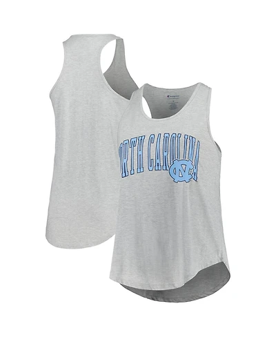 Profile Women's Heather Gray North Carolina Tar Heels Arch Logo Racerback Scoop Neck Tank Top