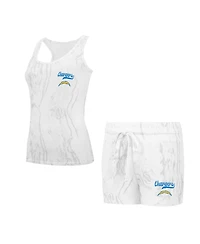 Concepts Sport Women's Los Angeles Chargers Quartz Hacci Knit Tank Top and Shorts Sleep Set