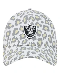 New Era Big Girls White Las Vegas Raiders Active Leopard 9TWENTY Adjustable Hat