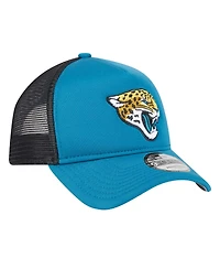 New Era Big Boys and Girls Teal Jacksonville Jaguars A-Frame 9FORTY Trucker Adjustable Hat
