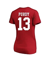 Fanatics Women's Brock Purdy Scarlet San Francisco 49ers Plus Fair Catch Name Number Scoop Neck T-Shirt