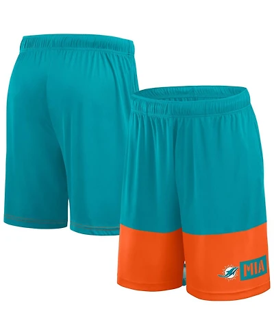 Fanatics Men's Aqua/Orange Miami Dolphins Big Tall Best of the Performance Shorts