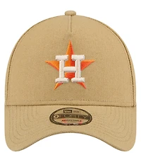 New Era Men's Khaki Houston Astros Logo Essentials 9FORTY A-Frame Adjustable Hat