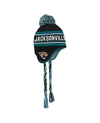 Outerstuff Big Boys and Girls Teal Jacksonville Jaguars Jacquard Tassel Knit with Pom Hat