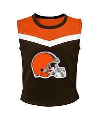 Outerstuff Big Girls 2-Piece Brown Cleveland Browns Spirit Cheerleader Set